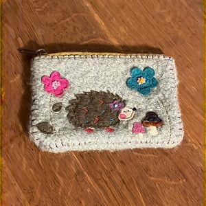 Natural life hedgehog coin purse